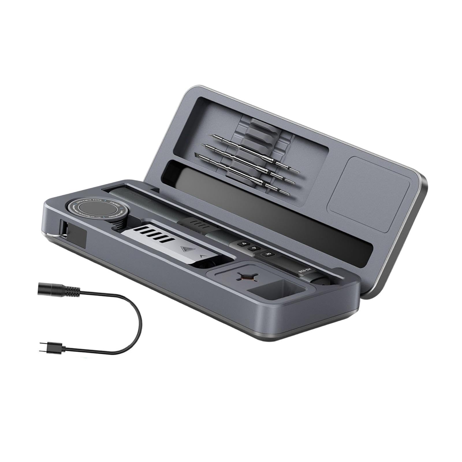 Saldatore Elettrico con Custodia Compatta, Funzione di Sollevamento, Set di Saldatura, Regolazione Multi-temperatura, Kit di Strumenti di Riparazione, Stile D