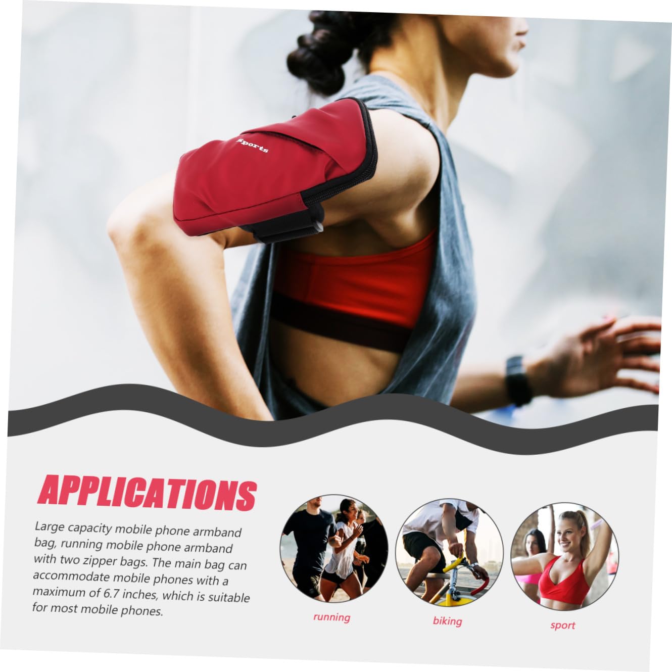 UKCOCO 4pezzi Bracciale Sportivo Per Smartphone Borsa Per Telefono Da Running e Allenamento Tasca Per Braccio Per Esercizi All Aperto