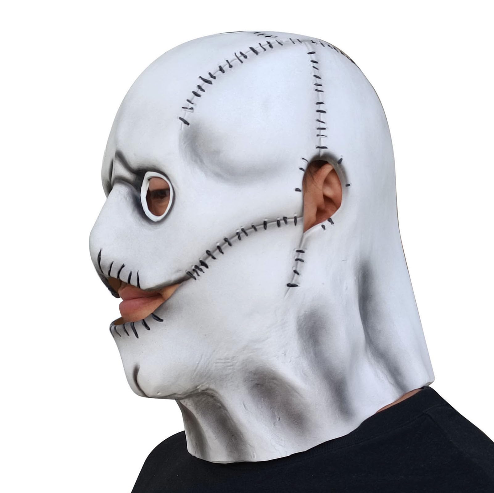 Gmasking 2022 Latex Ghost Slenderman Knot Mask for Halloween Rock DJ Party Costume