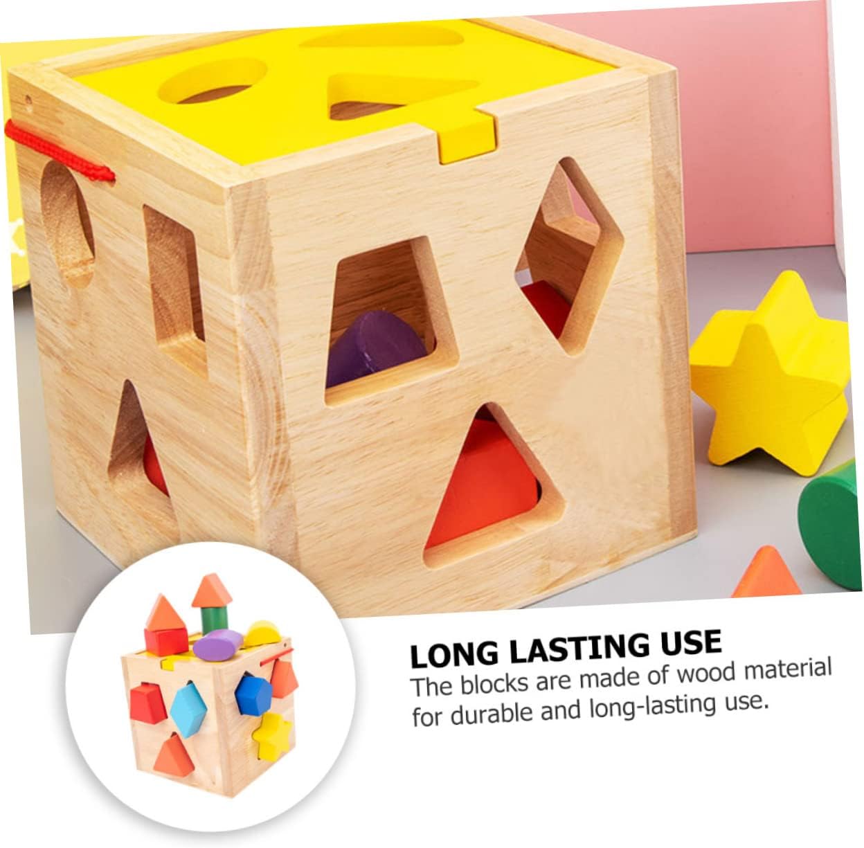BESPORTBLE 1 Set Portable Shape Matching Blocks Intelligence Box Plaything for Enhances Hand Eye Coordination Observation Skills Convenient Storage Box for Early Education