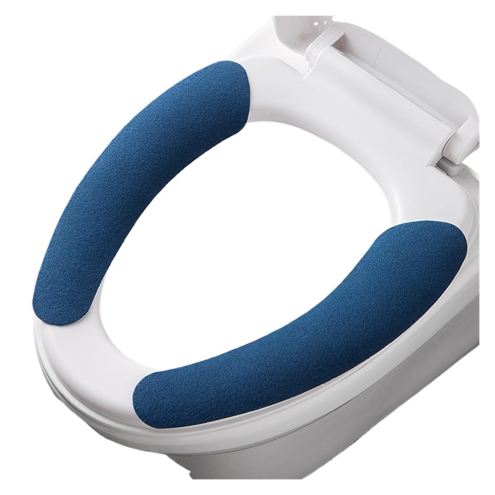 HLAVORTEXA Thicken Toilet Seat Cover Mat Winter Warm Soft Washable Closestool Mat Seat Case Toilet Lid Pad Bidet Cover Bathroom Accessories(Paste-dark blue)