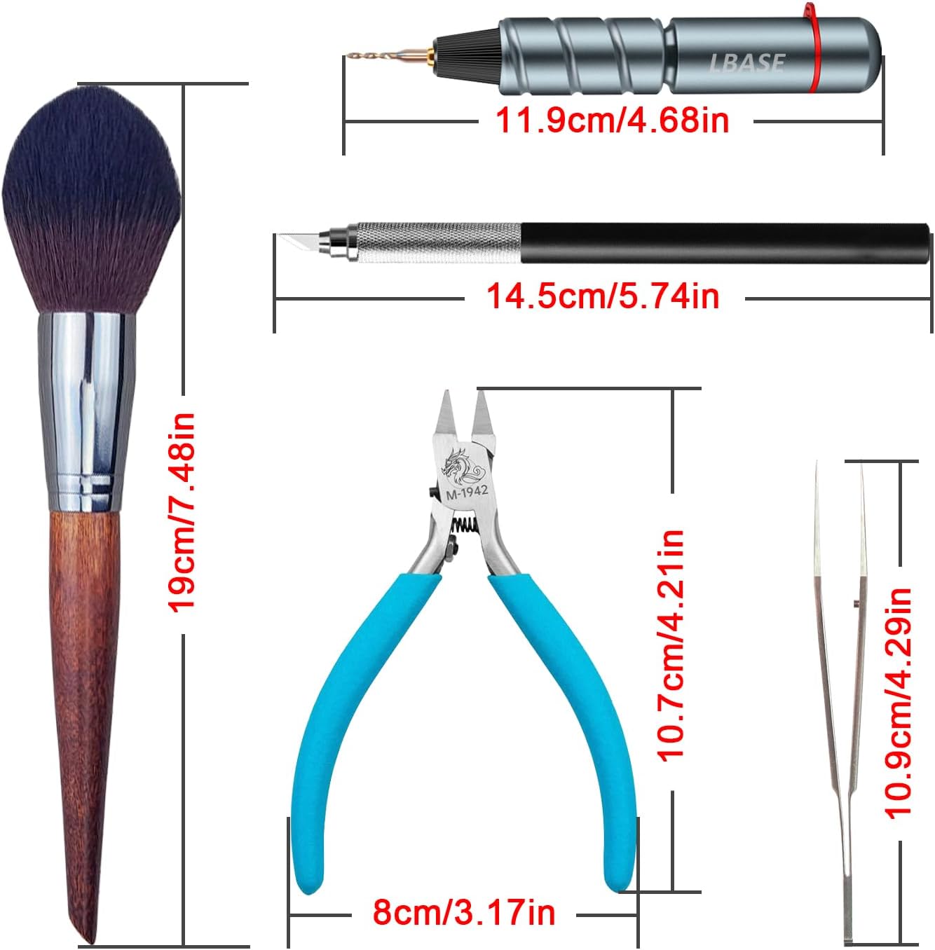 Premium Model Building Tool Kit, Precision Hobby Tools for Gundam & Plastic Model Assembly, Detailing & Repairing, High-Grade Craft Tools with Stainless Steel Storage Case