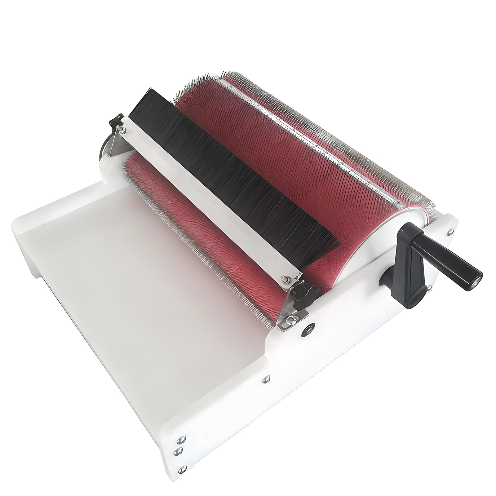 Jybnbbe Size_name Manual Wool Carding Machine, Heavy Duty Belt Drive Carder Kit, Roller Diameter 20Cm, Feed 4Cm, Diy Felt Making Tool, For Handcrafting & Textile Projects (16 In)