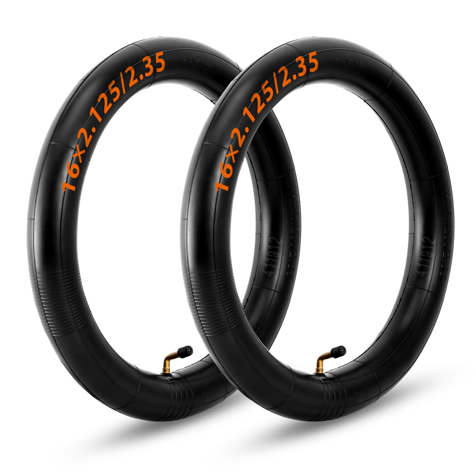 16×2.125 E-Bike Inner Tubes Compatible with Jetson and Gotrax Electric Scooters, Bike Tubes with Bent Valve Stem for 16×2.125/2.35 Replacement