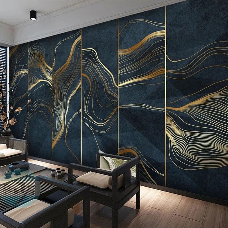 Papier peint mural 3D en PVC robuste et design géométrique haut de gamme