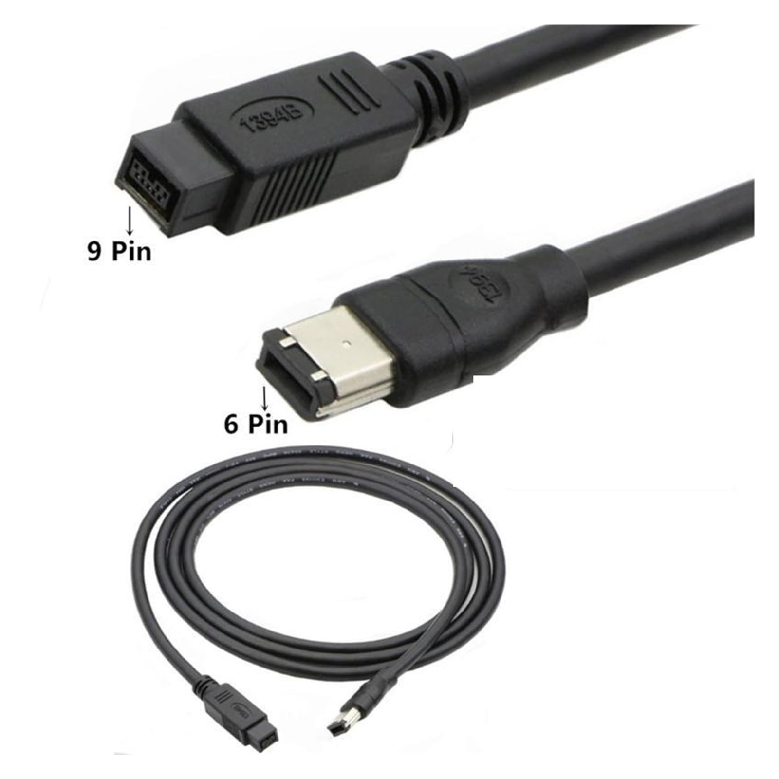 Câble 6 broches 400 de 31BA IEEE 1394 FireWire vers adaptateur 9 broches 800 pour imprimante (3 m)