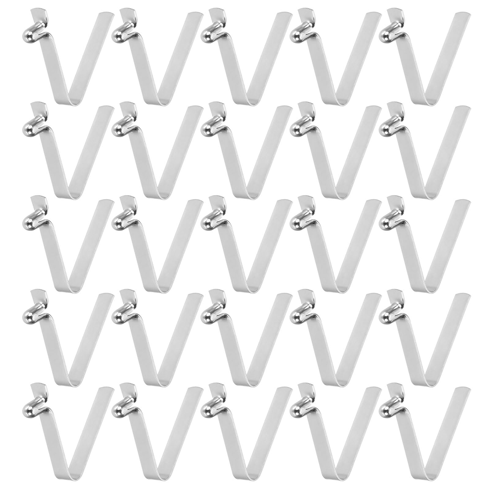 sourcing map 25pcs Single Button Kayak Paddle Snap Spring Clip 6x7x30mm 65Mn Spring Steel V-Shaped Hollow Lift Telescopic Locking Tube Pole Clips for Tent Umbrella Camping