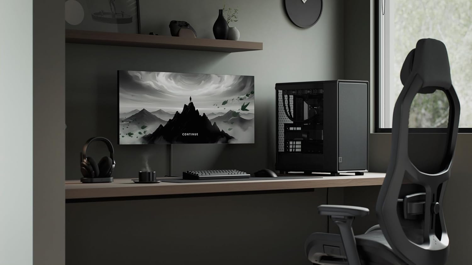 Fractal Design Epoch XL Black - Tempered Glass Light Tint - High Airflow PC Gaming Case - Mesh Front Panel - Three Momentum 14 Fans