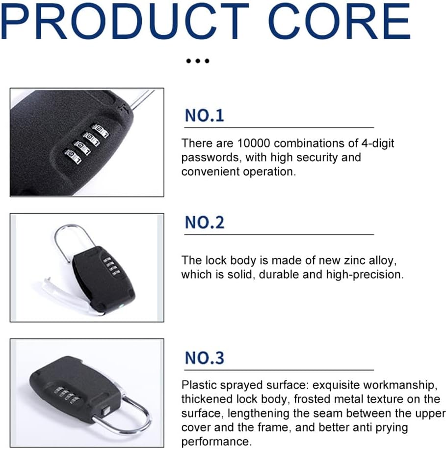 Portable Key Lock Box Villa with Hook Secret 4-Digit Password Combination Home Office