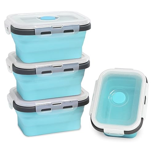 Collapsible Silicone Food Storage Container 4 Pack, Silicone Storage Containers