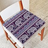 Chair Cushion Indian Elephant Square Seat Cushion Soft Dining Chair Pads Pillow for Home Office Sofa