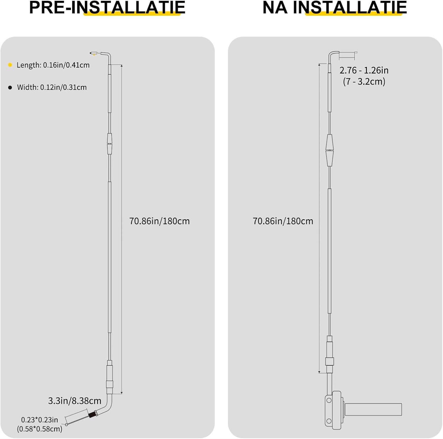 Universal ATV/Scooter/GY6 Moped Throttle Assembly Kit - 7/8" Handlebar Grips with 22mm Twist Throttle Cable