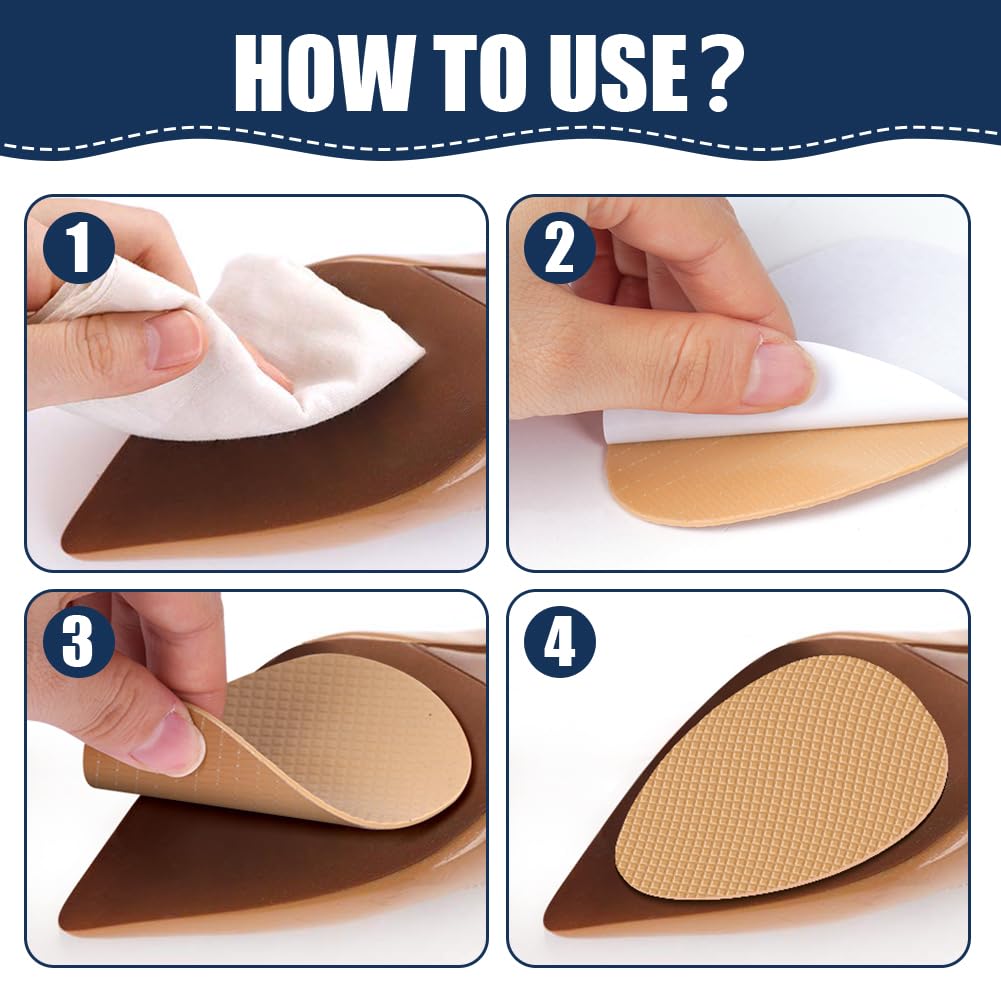 Flintronic 5 protezioni antiscivolo per suola per scarpe, autoadesive, antiscivolo, per riduzione del rumore, suola fai da te per tacchi alti, stivali (cachi)