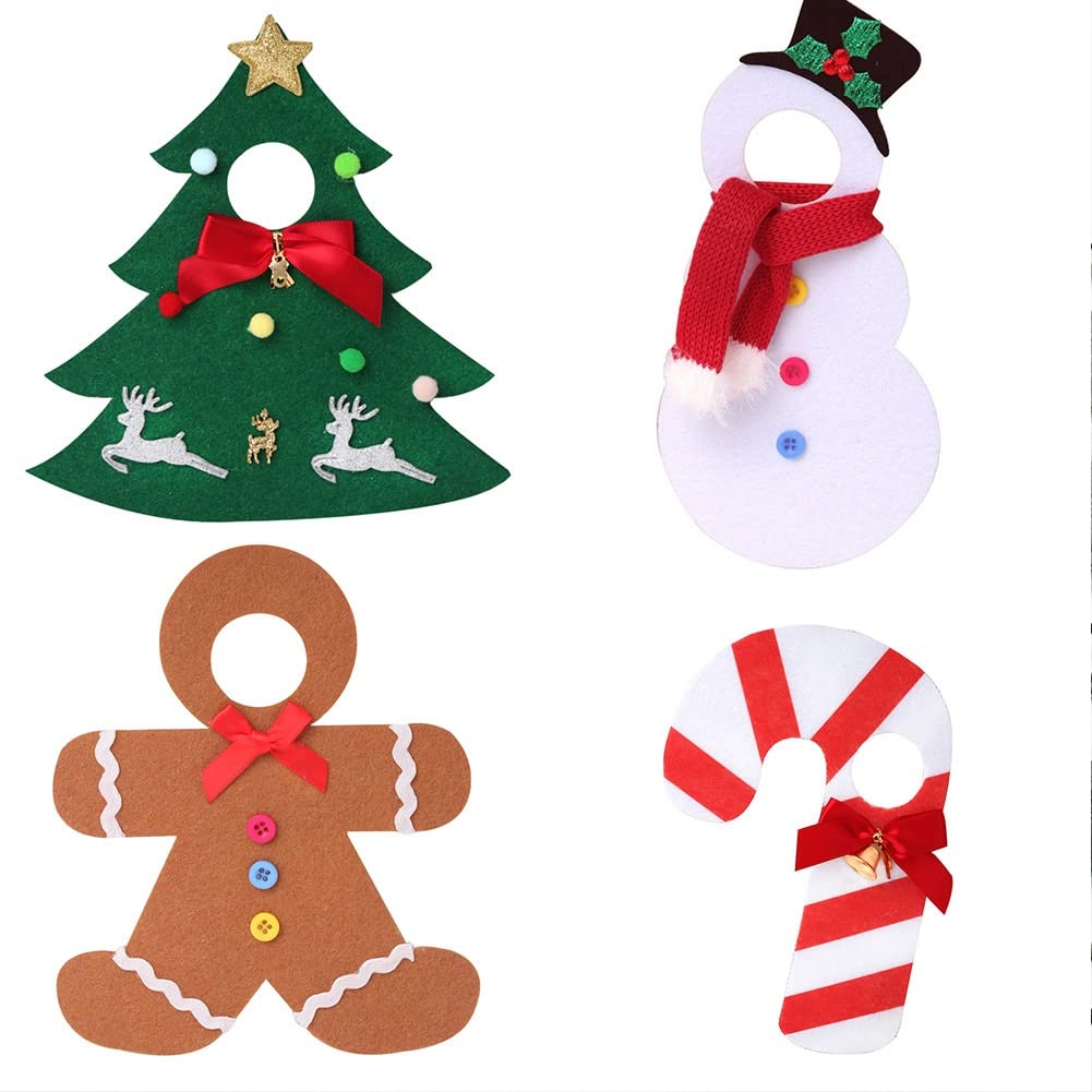 4Pcs Christmas Elf Accessories, Elf Doll on The Shelf Clothes Costume Accessories Include Gingerbread Man/Christmas Tree/Snowman/Candy Cane Outfit