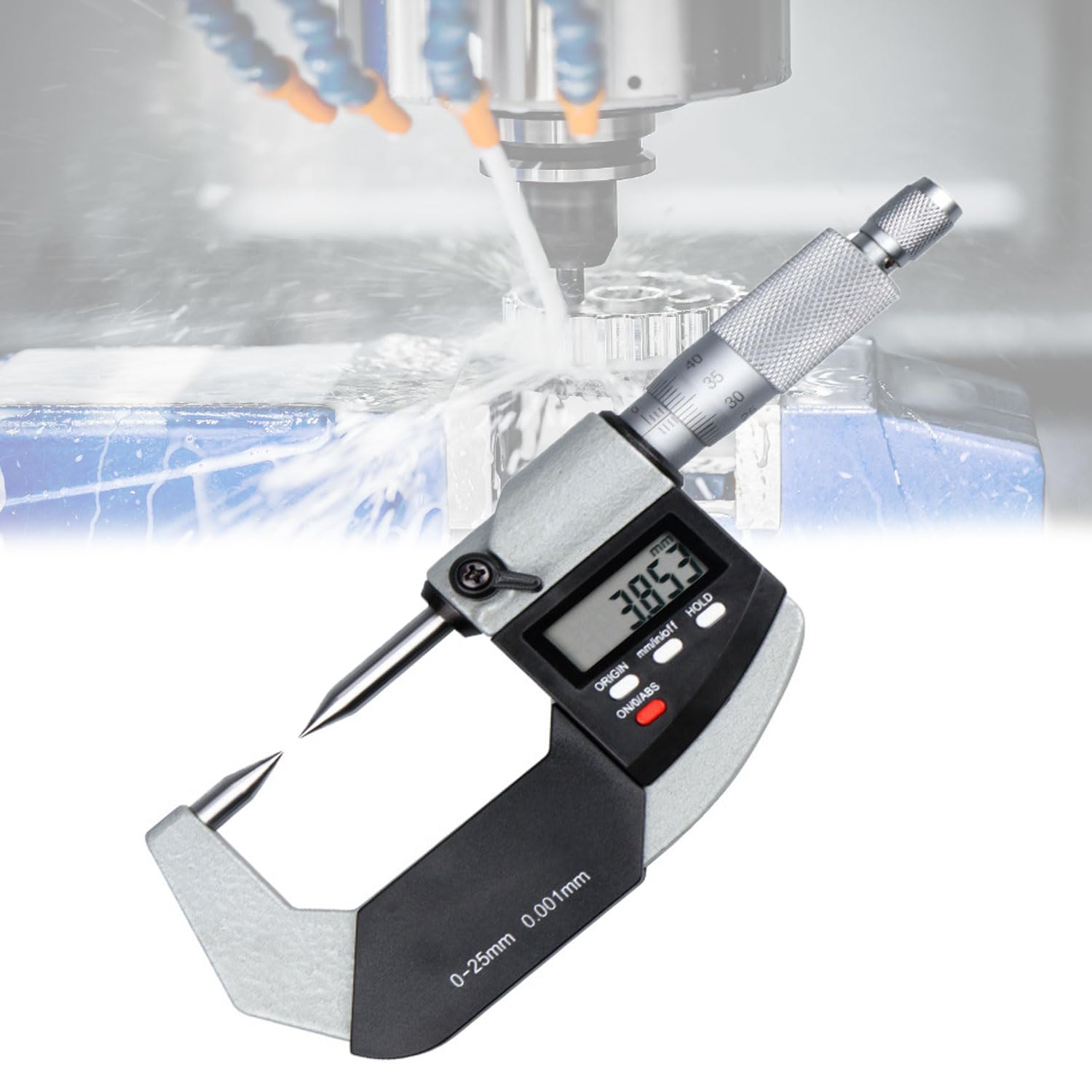 GYKOZY Digital Micrometer 0.001mm Accuracy, Precision Blade Outside Micrometer, Inch/Metric Measuring Tool for Industrial Machining