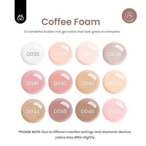 Miniatura 7 de Beetles Builder Gel - 12 unidades, 8 en 1 rosa pastel nude gel constructor para uñas, colores beige y blanco, gel duro, extensión de gel