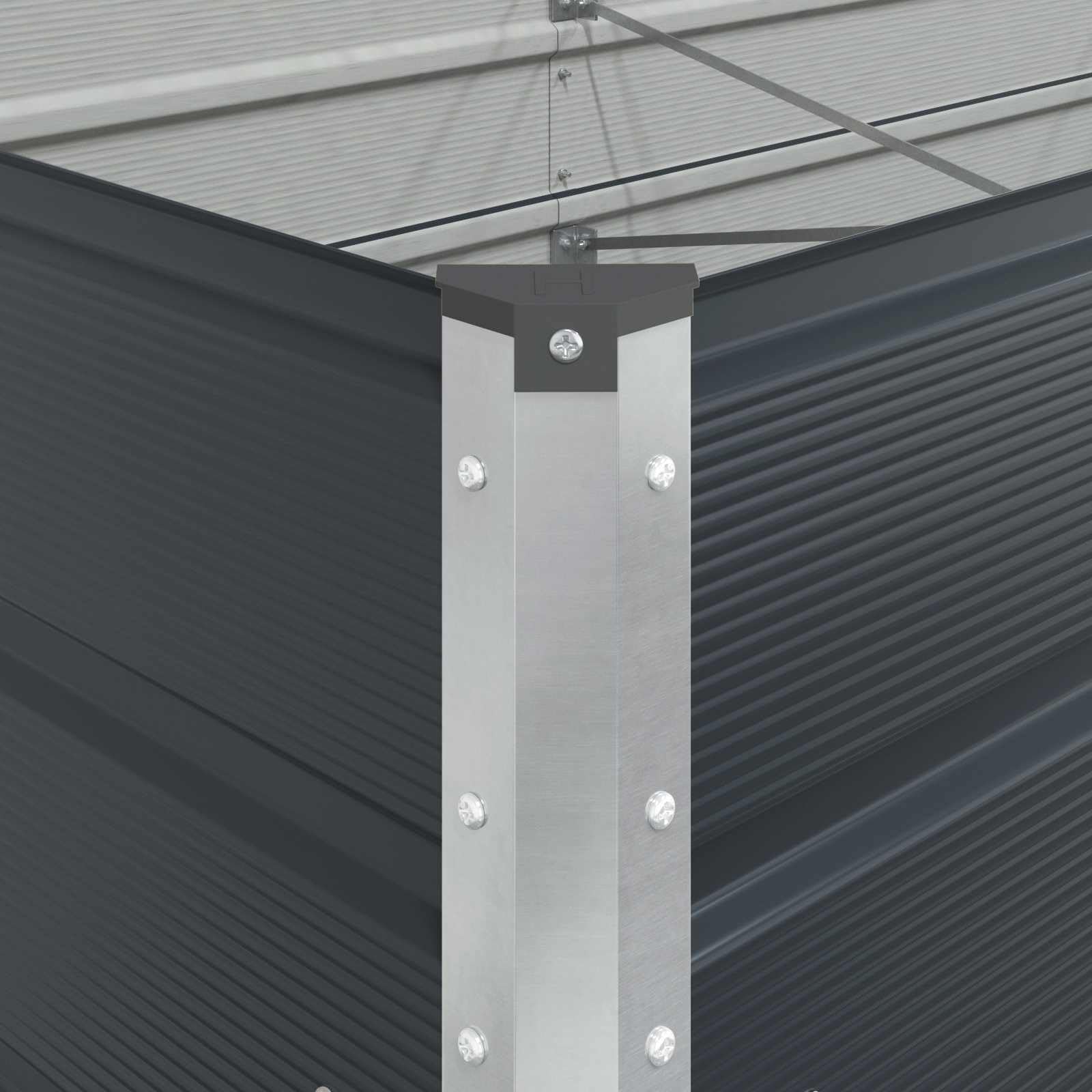 vidaXL Donica Antracyt 580 x 100 x 45 cm Stal Galwanizowana, Donice do ogrodu i na taras, metalowe pojemniki, odporne na warunki, nowoczesne i solidne