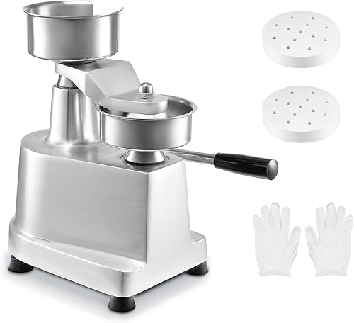Miniatura 9 de VEVOR Máquina comercial de hamburguesas para hamburguesas, 5.118 in5 pulgadas, máquina de prensa de hamburguesas de acero inoxidable de grado
