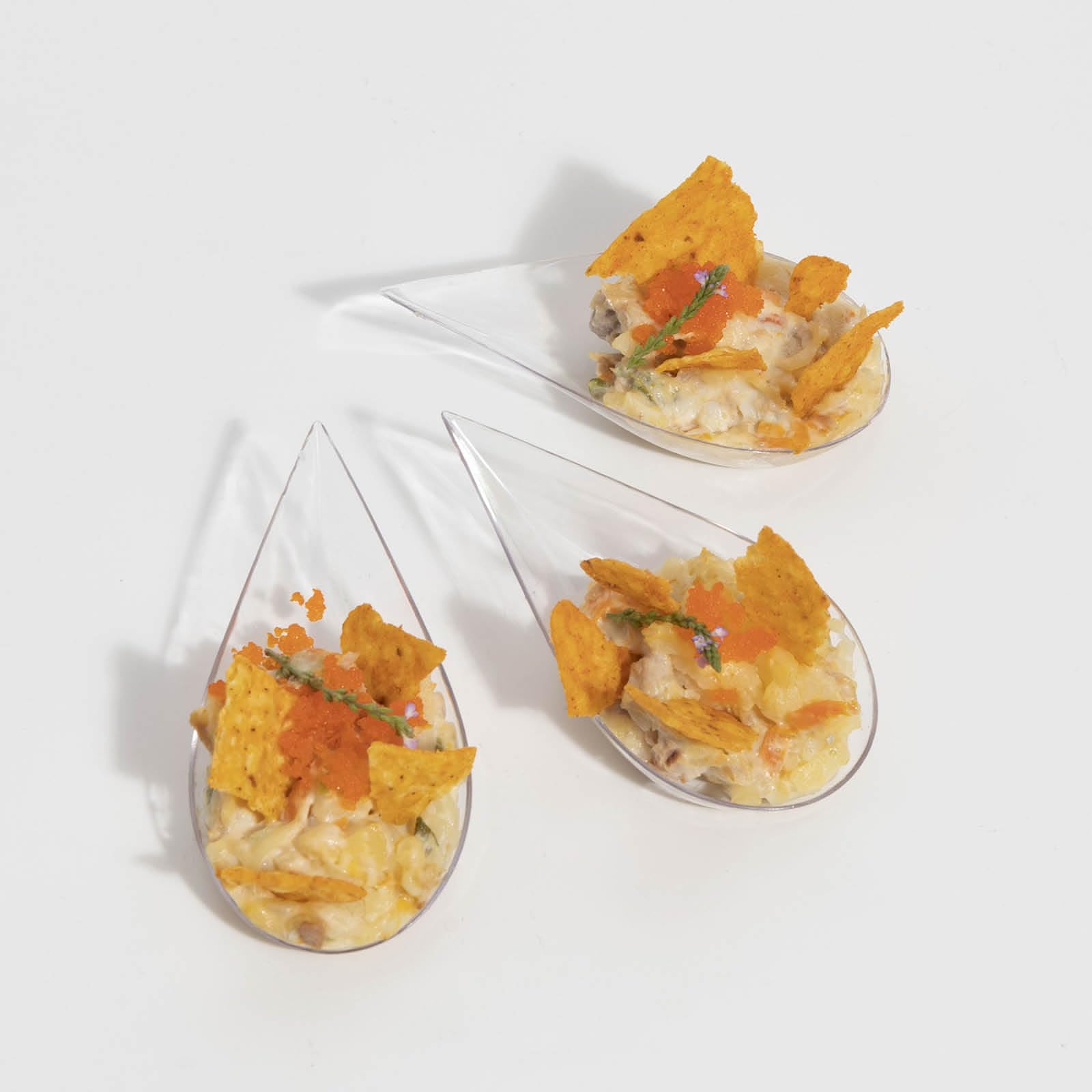 50 unità Cucchiaio Catering a Forma di Lacrima Colore Trasparente - 10,1 x 5 cm - Cucchiaio Catering in Plastica Riciclabile - Ideale per Catering, Eventi, Degustazioni, Food Truck