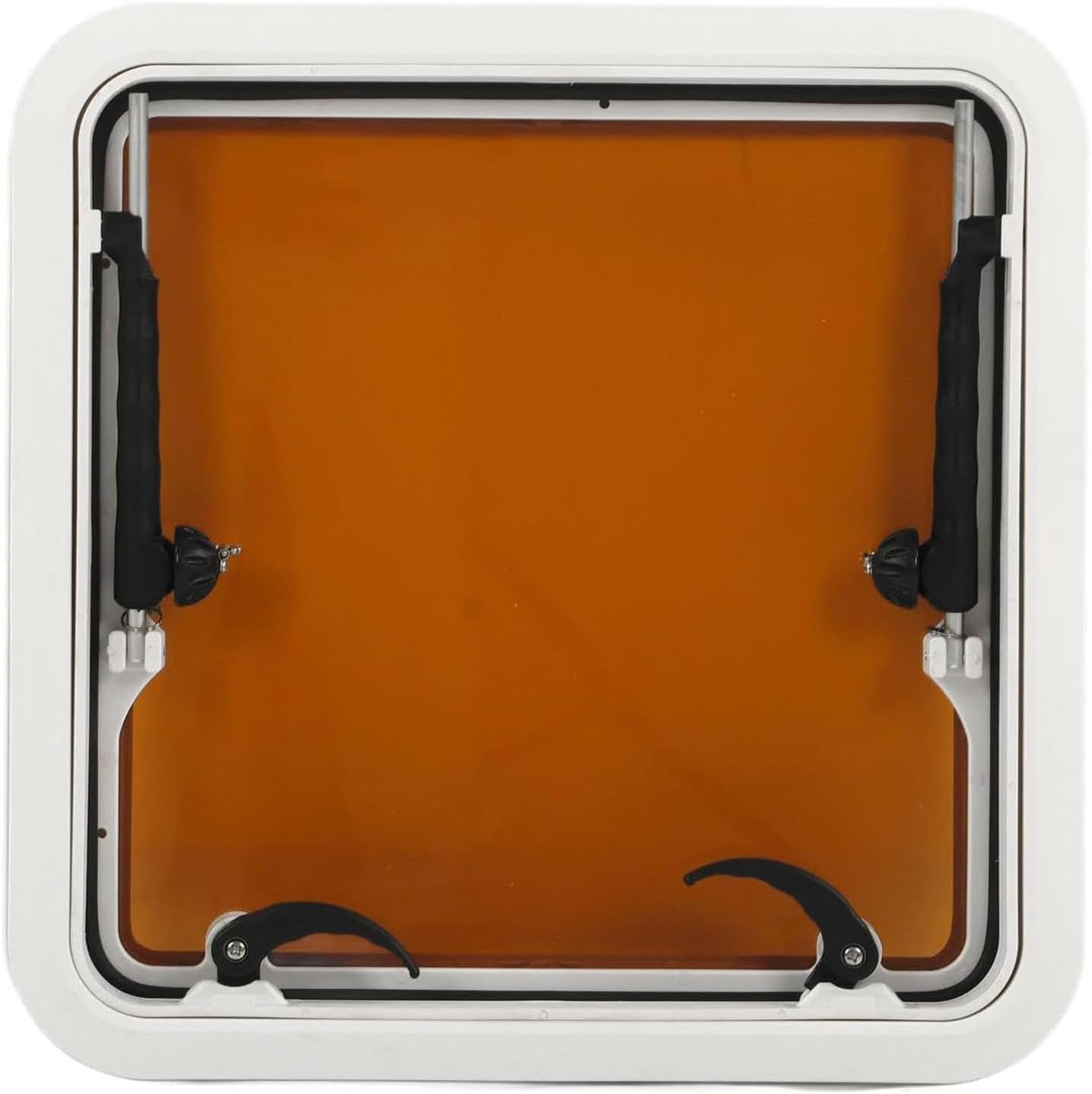 Rv Skylight Escape, Porthole Window, Square Boat Portlight, 19.5"x19.5" Aluminum Push Out Deck Hatch Window with Tempered Glass, Porthole Skylights Escape Window for Boat/Yacht/RV