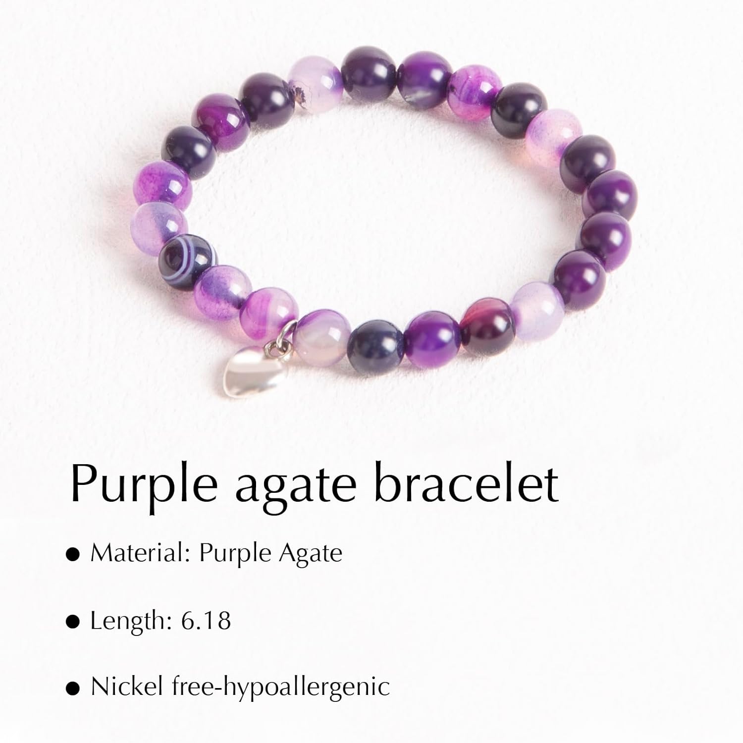 Sweet Heart Natural Stone Beaded Bracelet For Women, Birthday Christmas Valentines Graduation Gifts for Young Women - Image 2