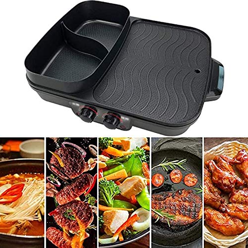 Multifunktions-Raclette-Grill Rauchfreier Indoor-Grilltisch Elektrogrill Grill im koreanischen Stil Antihaft-Grillplatte 1500W