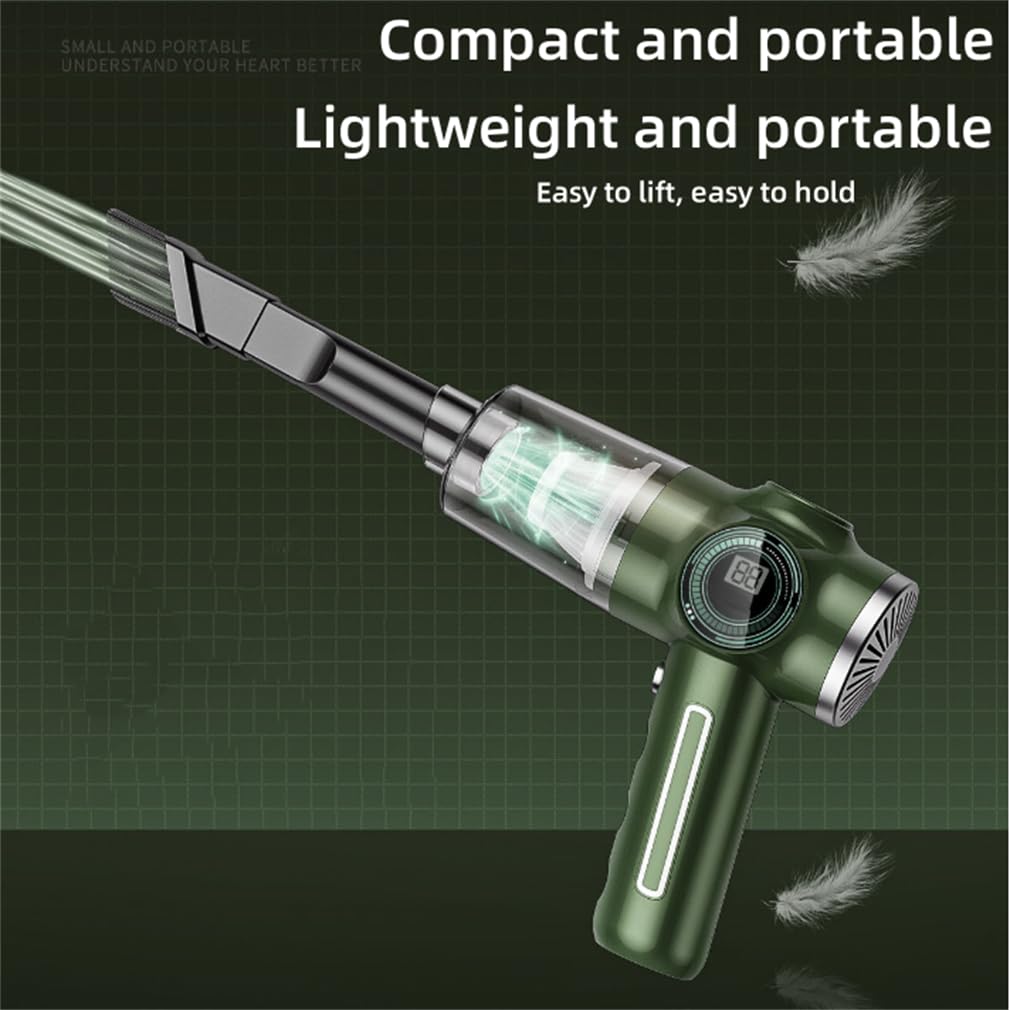 Aspirapolvere portatile, portatile, batteria a doppia potenza e alta potenza 29000PA, cartuccia lavabile per uomini e donne, auto, scrivania, casa, pulizia, verde