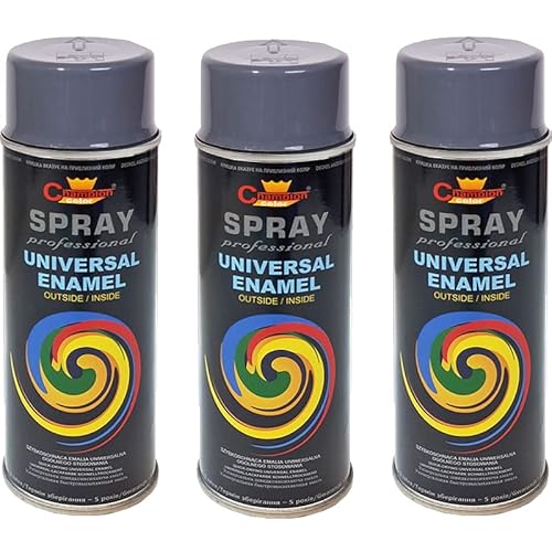 VE-INDUSTRIES Lackspray nach RAL 3er Sparpack Spraydose 400ml Buntlack für Holz, Metall (7024 Graphitgrau)