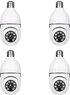 Torribala 4X Bulbo de Vigilancia E27 WiFi CáMara IP VisióN una Color Seguimiento Humano AutomáTico 4X Zoom Digital Monitor de Seguridad