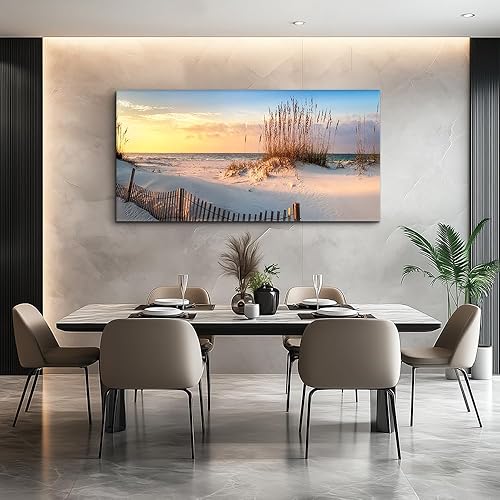 Miniatura 6 de Lienzo decorativo de pared para sala de estar, vistas al mar, dunas de arena, paisajes de pastos marinos, baño, decoración de pared, listo para