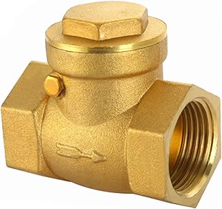 LONGCO Brass Check Valve,3/4"NPT Female Non Return Lead Free Swing Check Valve,One-Way Fuel Oil Water Gas Pump Air Check Valve for Sump Pump and Air Compressor