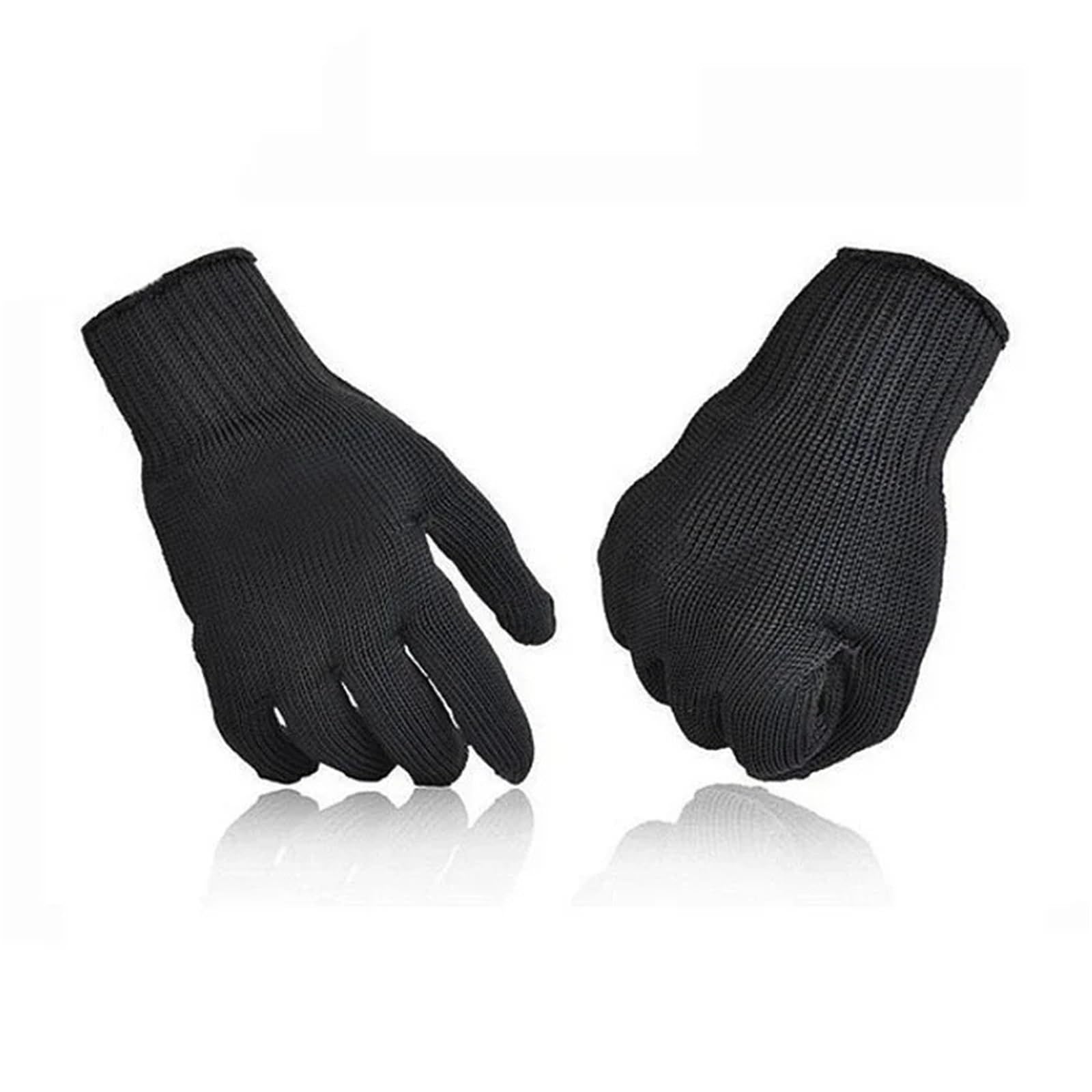 Guantes anticorte (1 par) negros de autodefensa con malla metálica y alambre acero. trabajo resistentes al desgaste. Protección seguridad,Alta flexibilidad