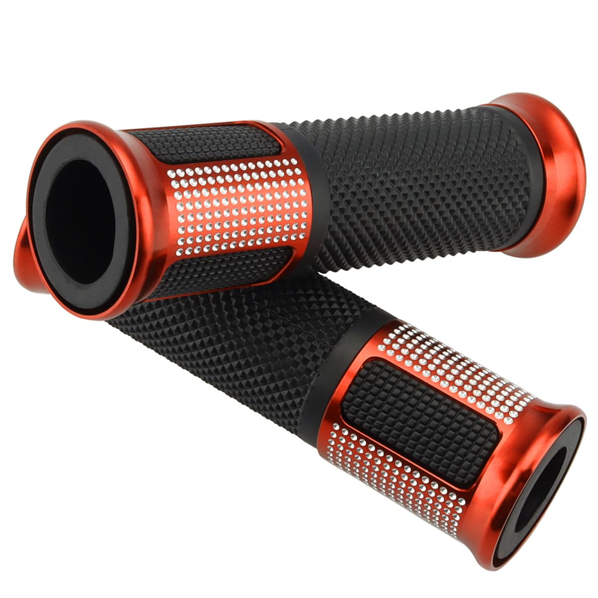 Amazon.co.jp: バイク グリップ 貫通 アルミ ラバー ハンドル