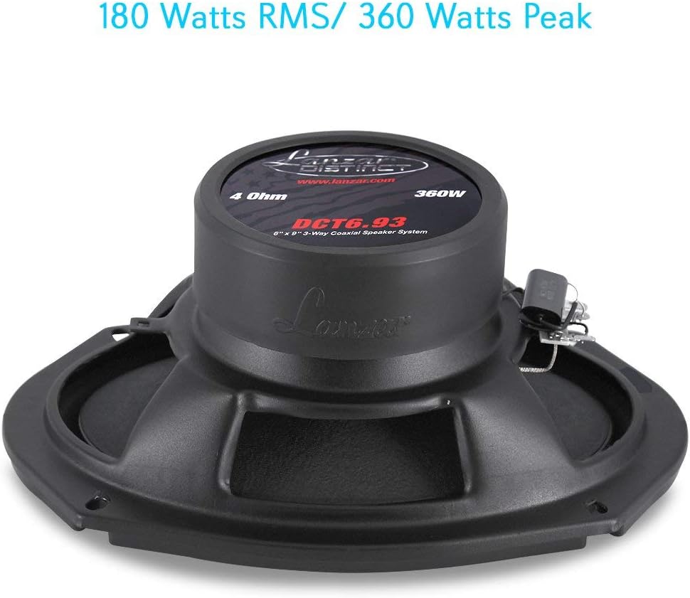 Lanzar 3-Way Universal Car Stereo Speakers - 200W 5” x 7” / 6” x 8” Universal OEM Quick Replacement Component Speakers Vehicle Door/Side Panel Mount Compatible, Pro Audio Car Speakers DCT6.93 (Pair)