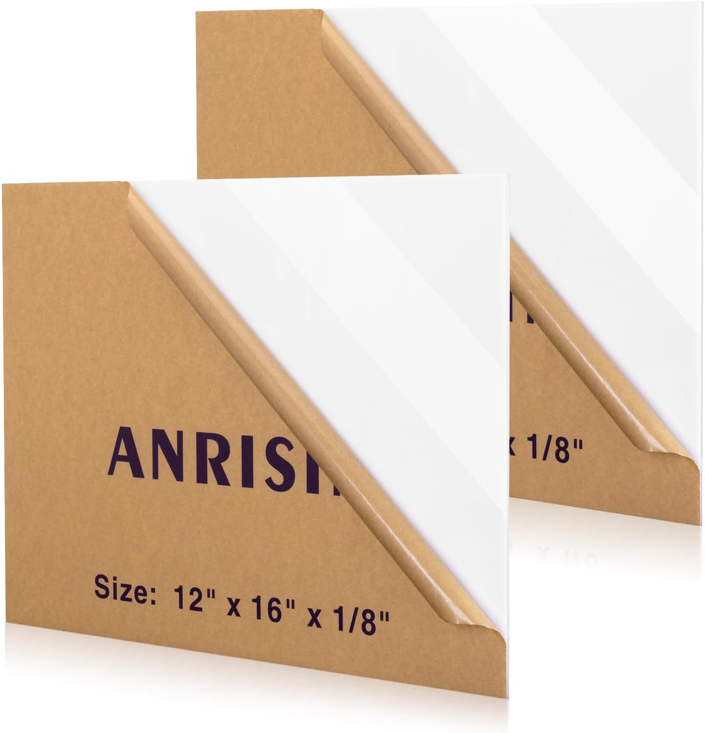 White Acrylic Sheet 12" x 16" x 1/8", 2 Pack ANRISIN 38% Translucent White Cast Acrylic Sheets for DIY Projects, Laser Cutting & Engraving Friendly