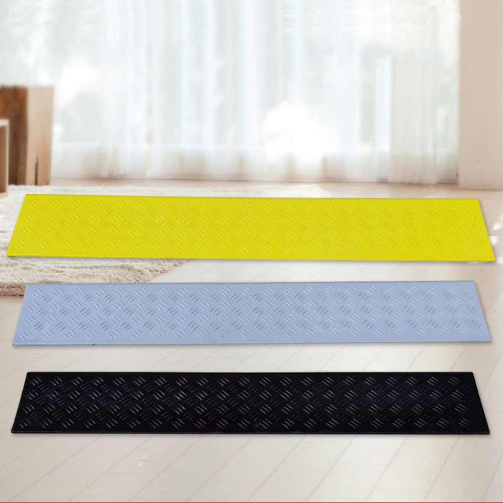 Rampa de umbral de Capacidad para umbral de transición, Superficie Antideslizante, rampas de umbral sólidas para Silla de Ruedas, Scooter, Scooters de Movilidad (Color: Grigio, Tam