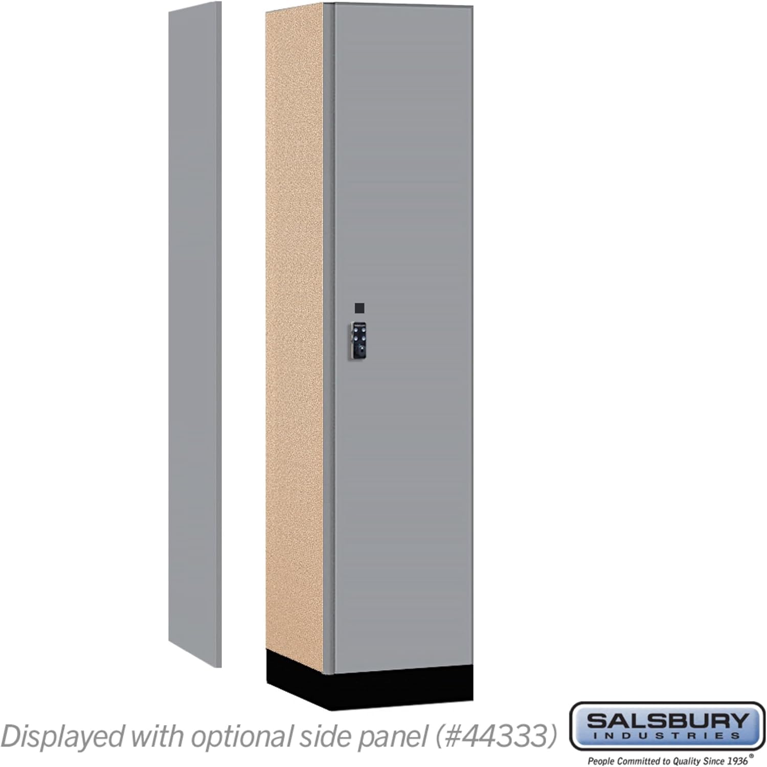 Salsbury Industries 18" Wide Wood Locker - Single Tier - 1 Wide - 6 Feet High - 18" Deep - Winter Fog - Resettable Combination Locks