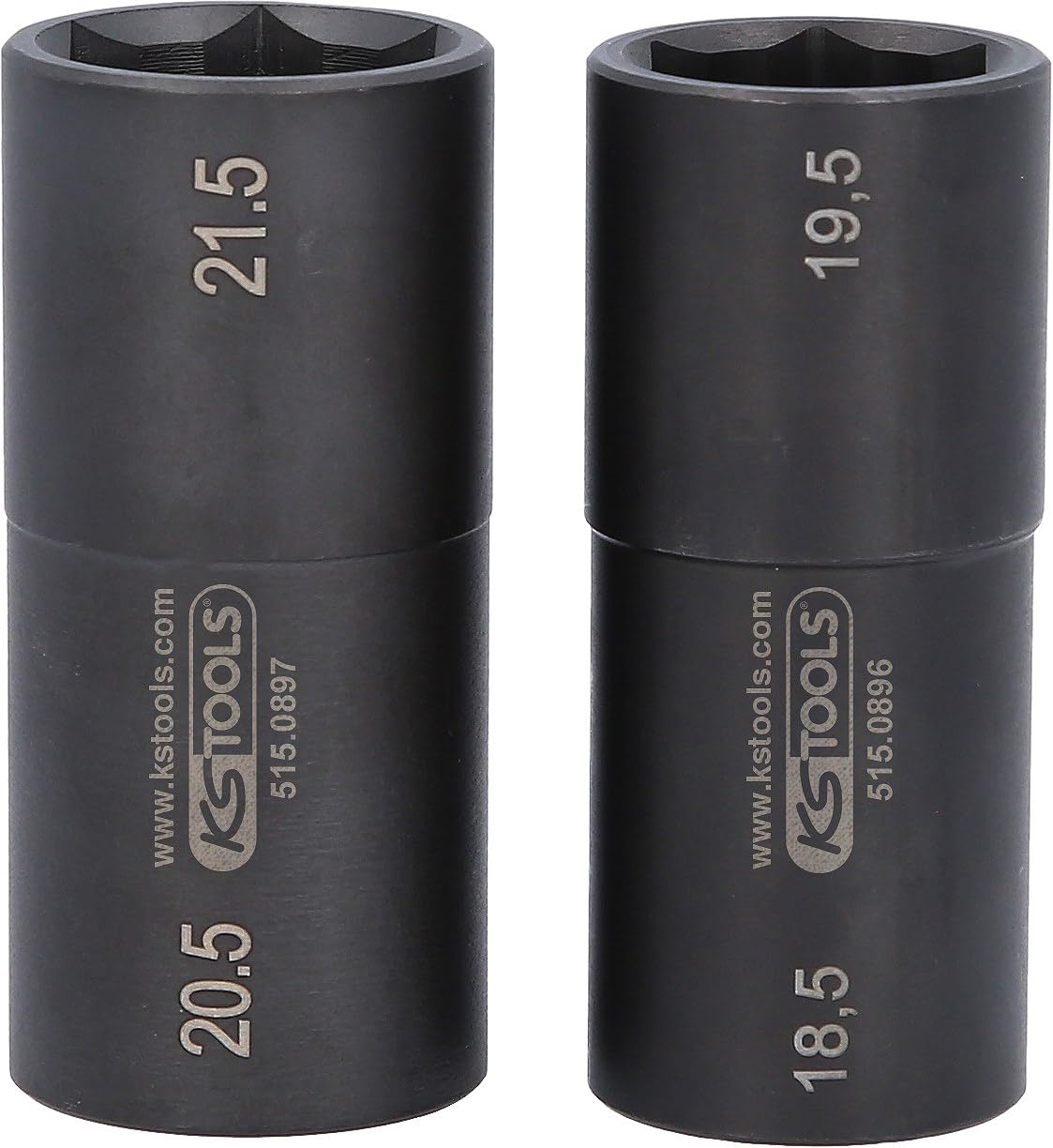KS Tools 515.0895 Juego de llaves de vaso de impacto especiales de 1/2" para llantas de aluminio de Ford, 18,5 / 19,5 / 20,5 / 21,5 mm, 2 pzs