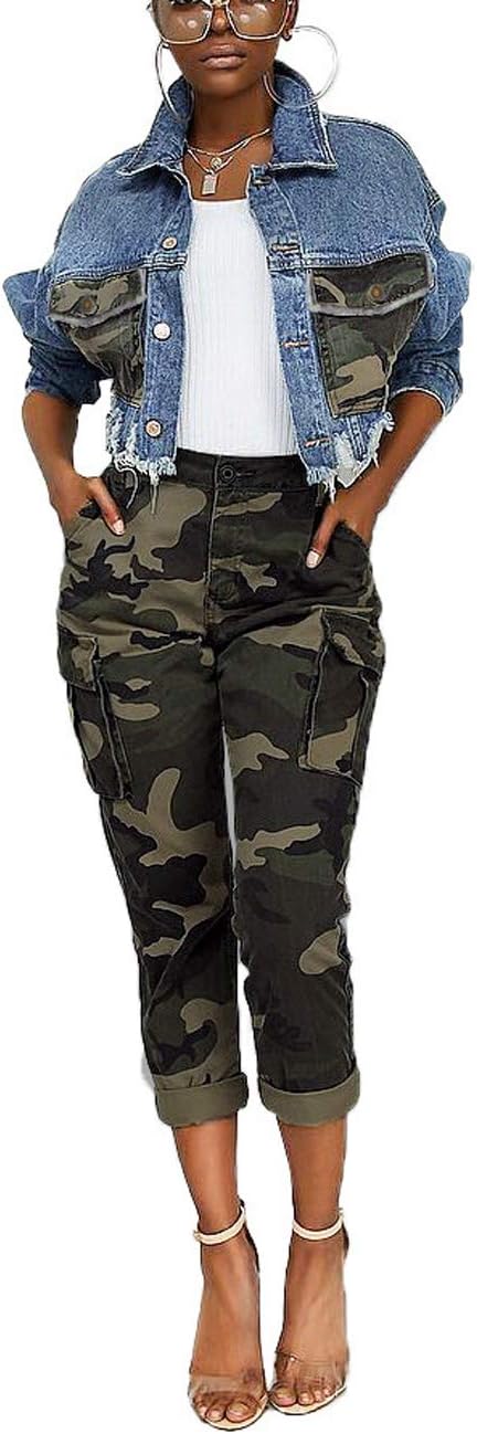 SeNight Women's Jean Jacket Long Sleeve Classic Distressed Fray Hem Tassels Denim Trucker Jackets - Image 2