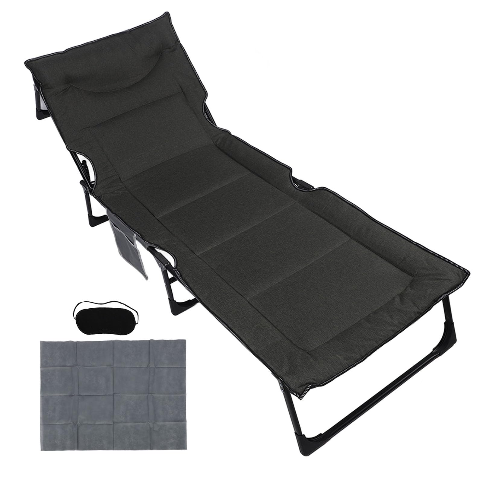 Lit de camping avec dossier réglable pour plage et piscine