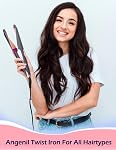 ANGENIL Pro Twist Flat Iron 1 Inch, Dual Voltage Hair Straightener and Curler 2 in 1, Multi-Stylers Round Flat Iron Curling Irons, Tourmaline Ceramic Hair Iron for Women, 20s Fast Heating LCD Display