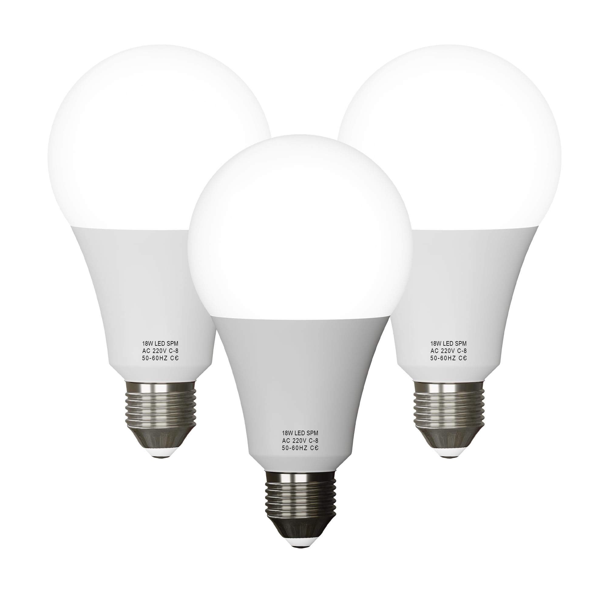 DC VOLTAGE A60 E27 LED Bulb Warm White 2700K 18W 100W Equivalent-Pack 3