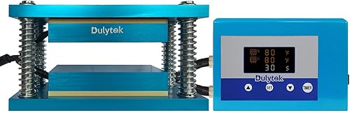 Dulytek Retrofit Two Channel Heat Plate Kit, 3" x 6" Anodized Aluminum Caged Plates, Working with 10-20 Ton Hydraulic or Air-Operated Shop Presses