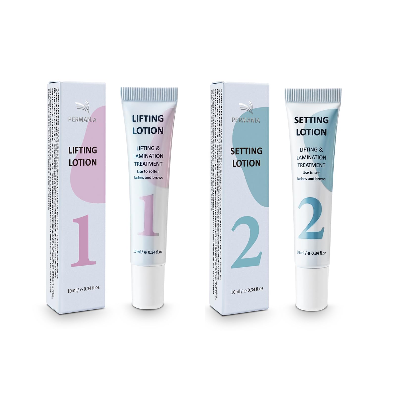 PERMANIA Lifting and Setting Lotion, 10 ml Tube Design Salon Grade for Korean Lash Lift and Brow Lamination Beauty Treatments (only lifting and setting lotion) Lifting+Setting Lotion