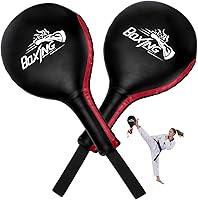 Cididu 2 Pack Boxing Target Paddles - Durable PU Taekwondo Kick Pads with Wristband for MMA, Karate, Kickboxing Training Adults Youth