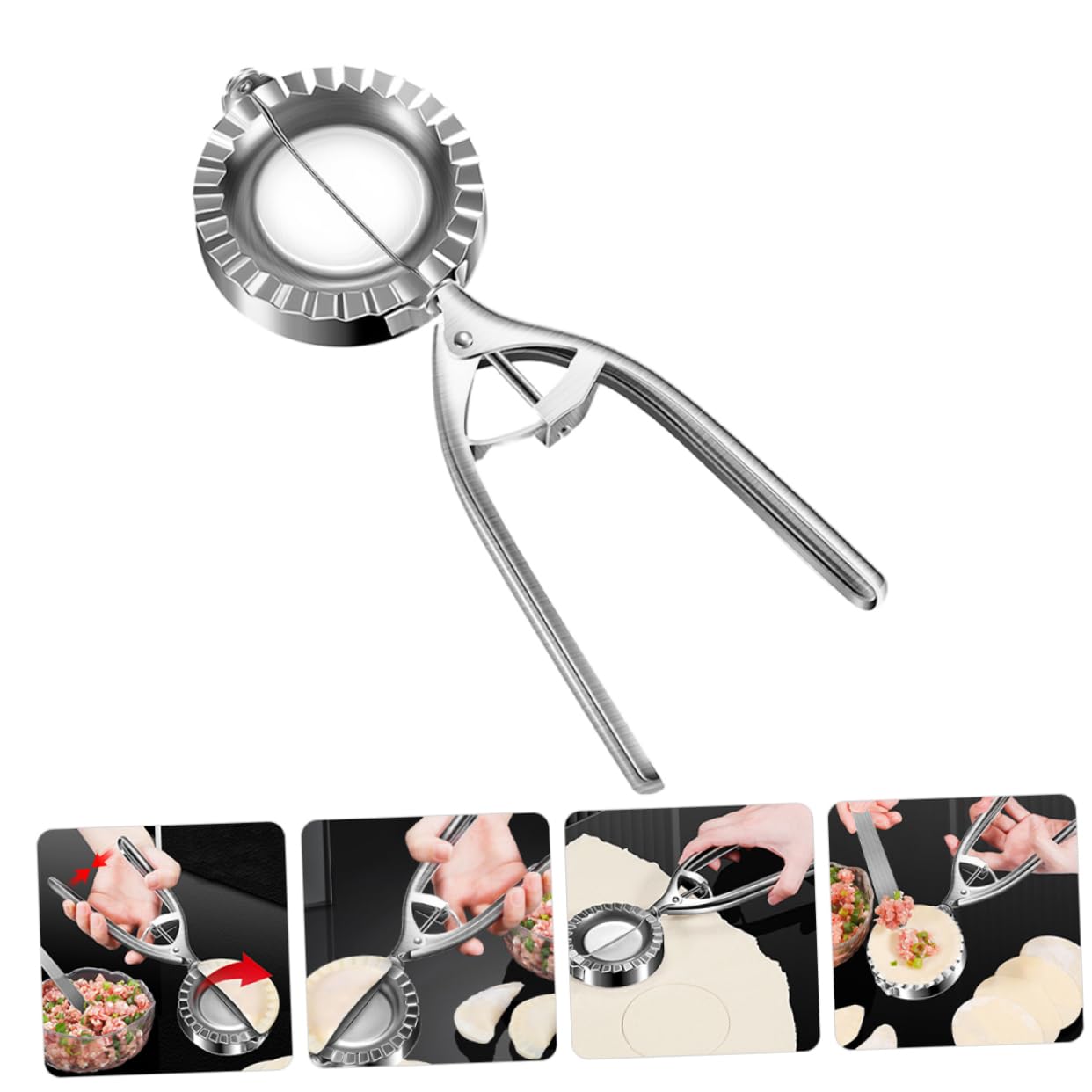 PRETYZOOM Dumpling Maker Press Portable Household Dough Pressing Tool for Effortless Dumpling Formation for Home Cooking and Cuisine