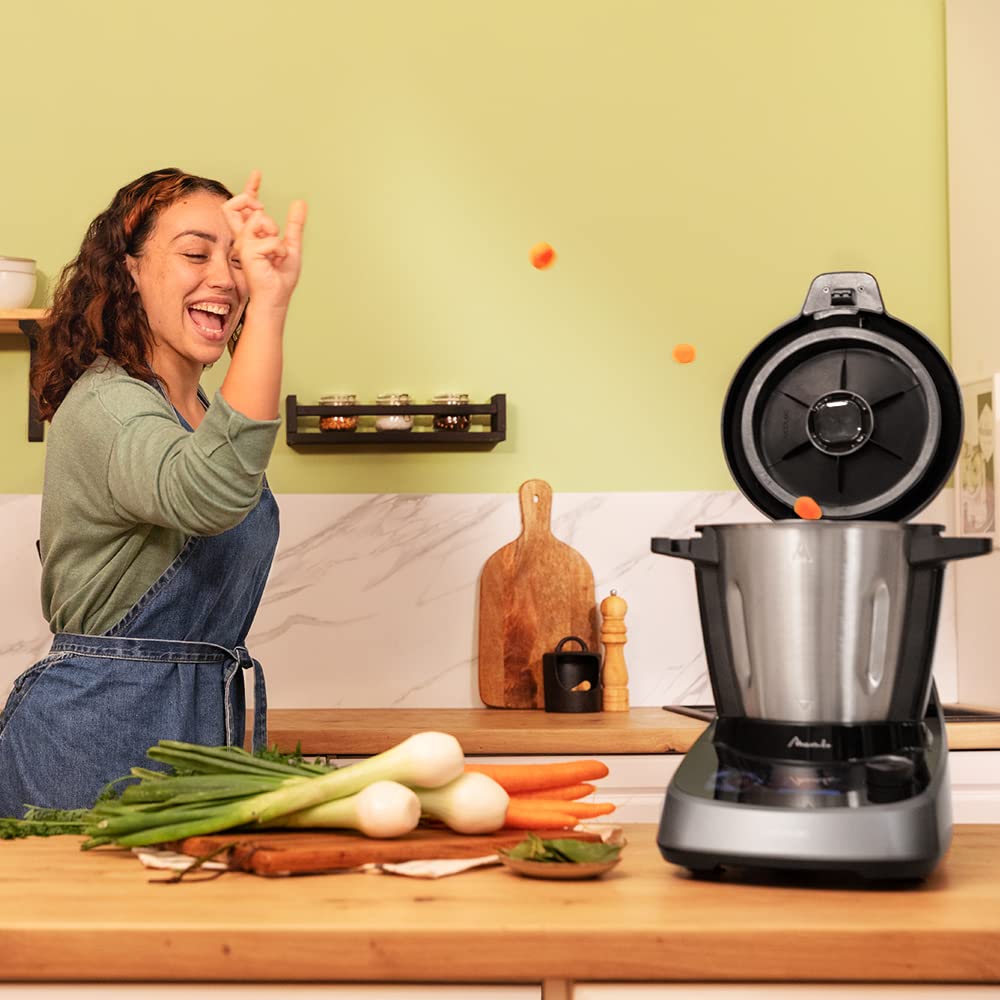 Cecotec Robot di Cucina Multifunzione Mambo Touch. 1600 W, 37 Funzioni, schermo tattile TFT & Caraffa in ceramica Havana Easy, capacità di 3,3 litri, brocca in acciaio inox