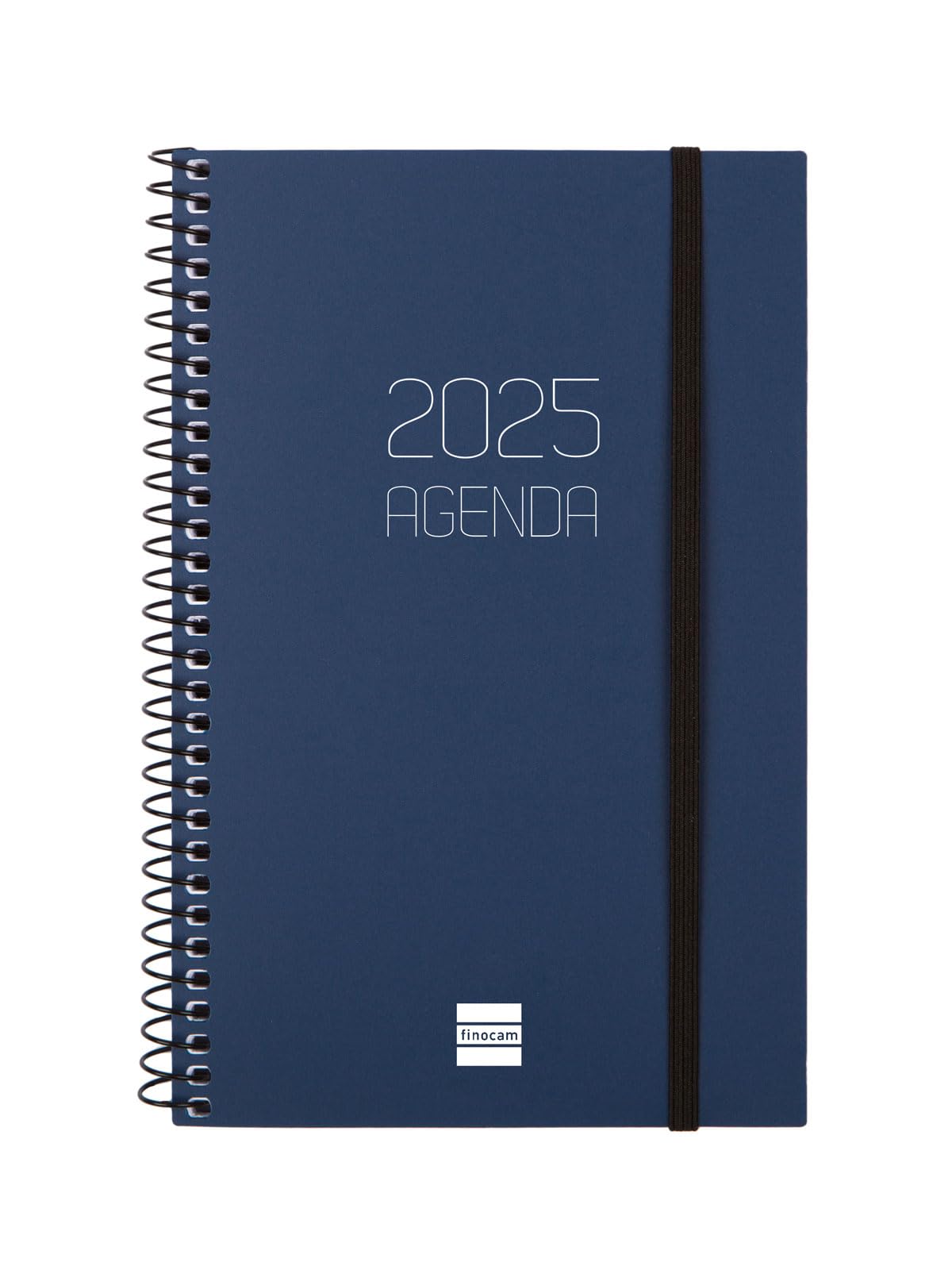Finocam - Spiral Agenda Opaque 2025 Week to View Horizontal January 2025 - December 2025 (12 months) Spanish Blue