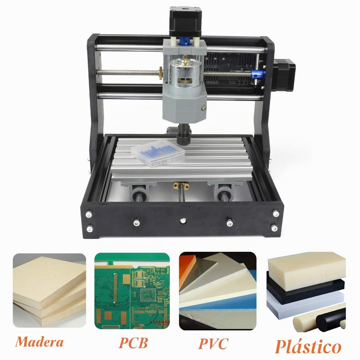 RATTMMOTOR CNC Fresadora 1610 Pro Máquina de grabado de 3 ejes CNC Router GRBL Control ER11 Grabador para madera PVC PCB CNC Fresadora DIY Grabado
