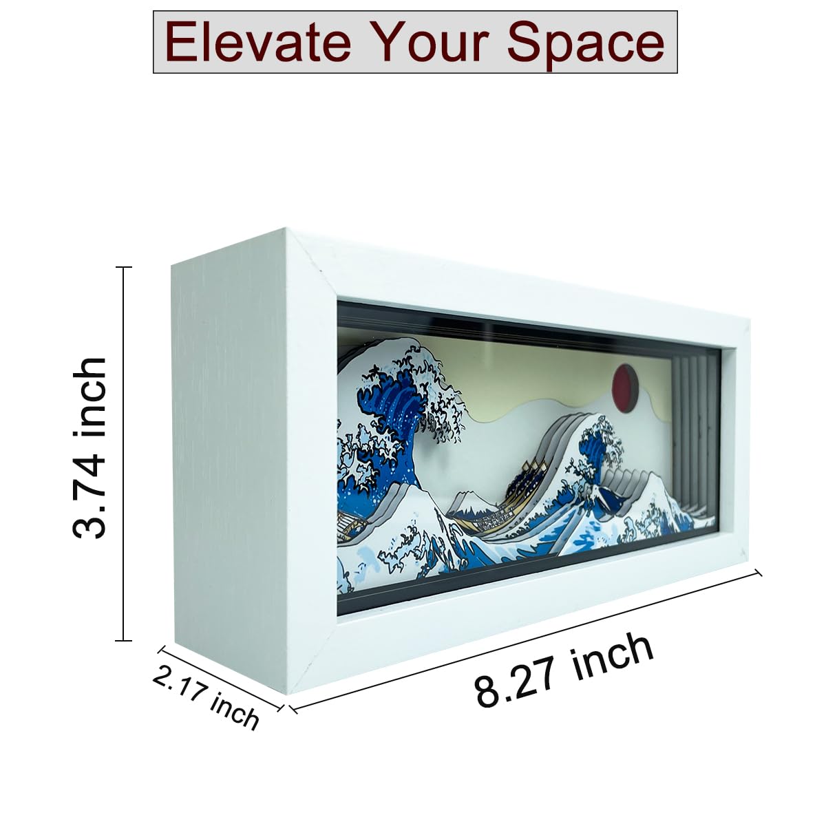 VGQ Hokusai The Great Wave 3D Paper Carving LED Night Light